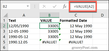 Fungsi VALUE di Excel