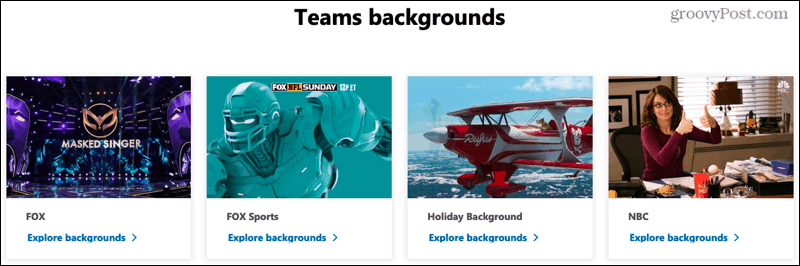 Situs web latar belakang Microsoft Teams