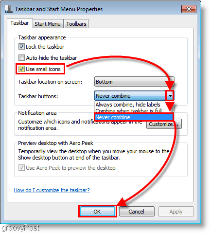 Windows 7 menyesuaikan Taskbar
