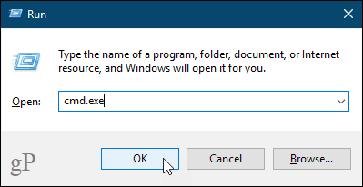 Buka jendela Command Prompt di Windows 10