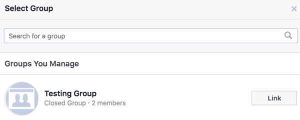 Tautkan grup Facebook Anda ke grup lain.