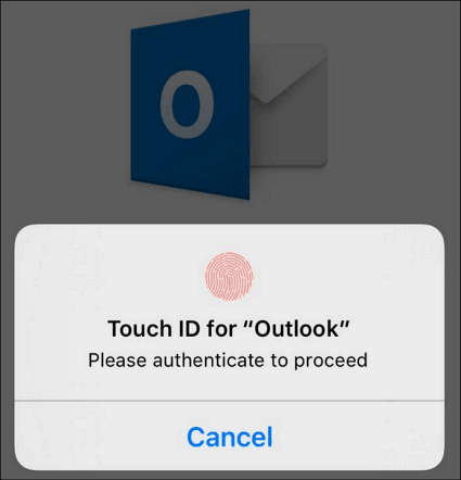Sentuh ID Outlook iPhone