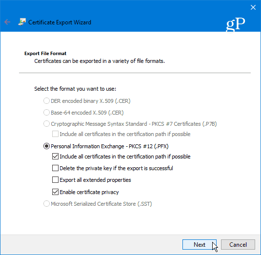 Ekspor Format File EFS