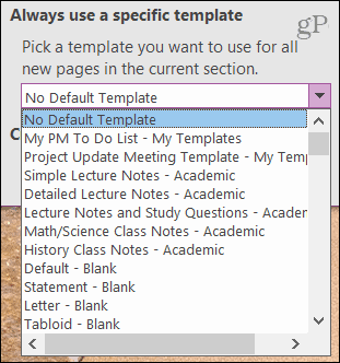 Tetapkan Template Default