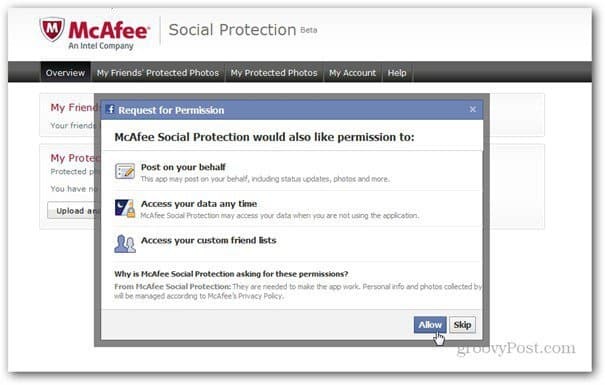 mcaffee perlindungan sosial permissons facebook