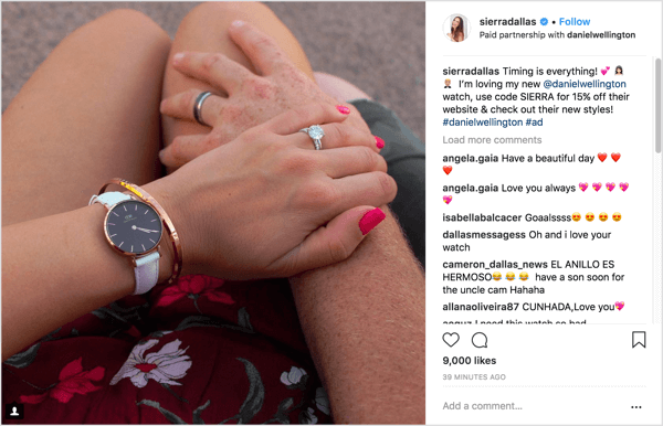 Contoh postingan kampanye pemasaran influencer Instagram dengan kode diskon unik
