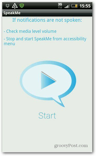SpeakMe untuk Android Mulai