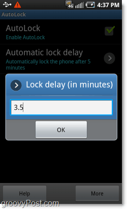 menyesuaikan timer kunci pola android