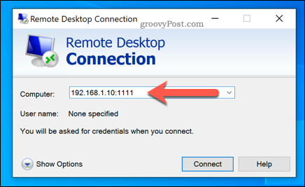 Membuat koneksi Windows Remote Desktop menggunakan port RDP kustom