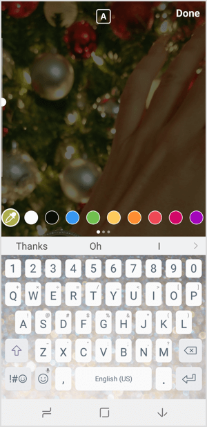 Cerita Instagram memilih warna teks