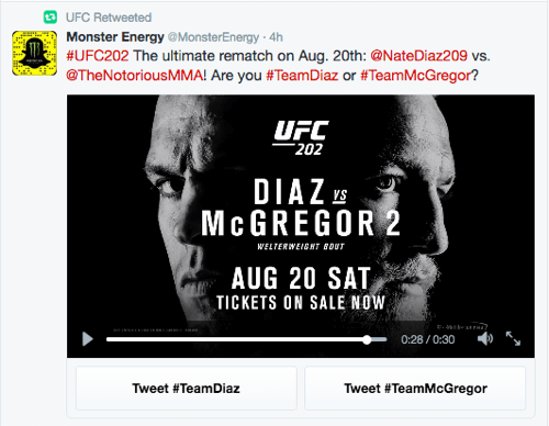 iklan percakapan twitter UFC