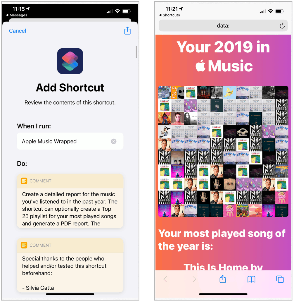 Siri Shortcuts Lagu Favorit
