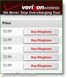 Buat nada dering Anda sendiri -Verizon biaya masing-masing $ 3! Bukan Groovy