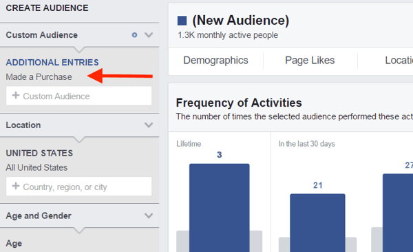 Di Audience Insights, pilih audiens kustom yang ingin Anda analisis.