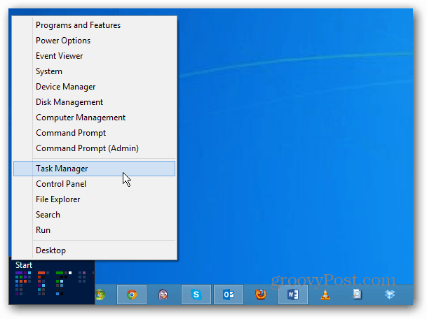 Menu Pengguna Power Windows 8