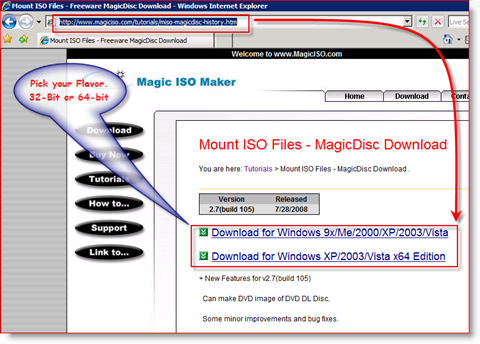 Tautan Unduhan MagicISO x86 dan x64 untuk Windows Server 2008