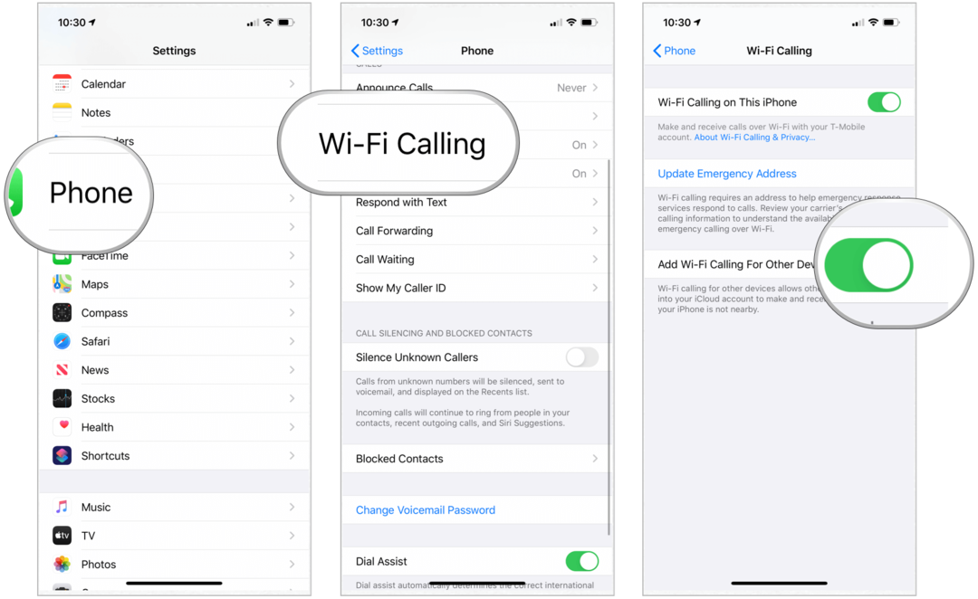 iPhone Wi-Fi Memanggil di Perangkat Lain