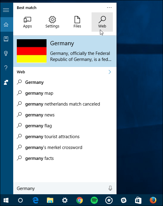 filter pencarian Windows 10
