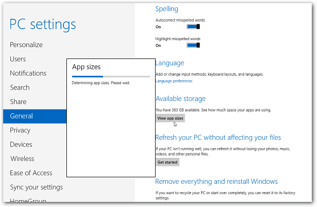 Seberapa Besar Aplikasi Windows 8 Yang Saya Instal?