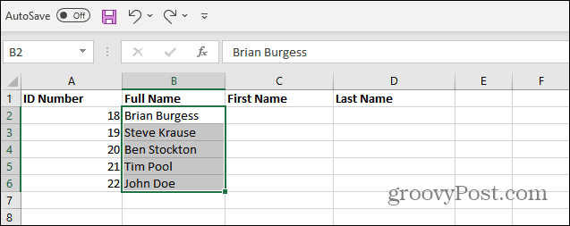 Pilih Nama dari Daftar Excel