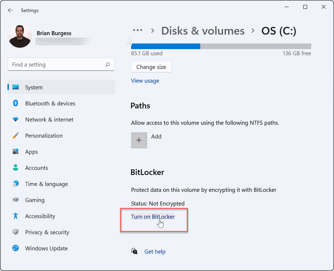 Aktifkan bitlocker menggunakan enkripsi bitlocker di Windows 11