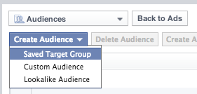 memilih grup target yang disimpan di facebook
