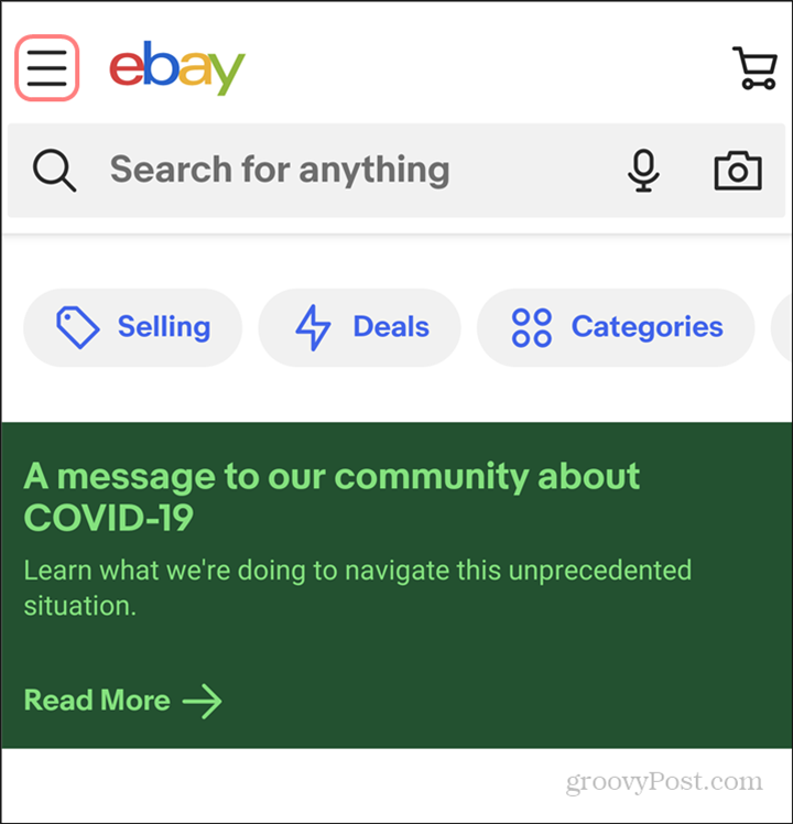ebay menu mode gelap