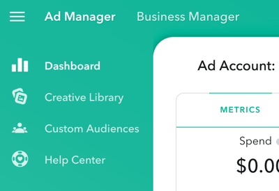 Ad Manager memiliki empat bagian utama yang dapat Anda akses di kiri atas halaman.