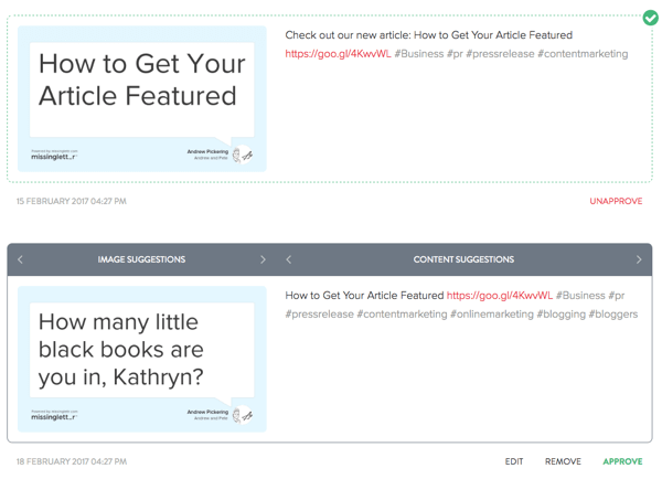 Setelah MissingLettr membuat tweet tentang posting blog Anda, Anda dapat mengedit semua tweet sesuai keinginan Anda.