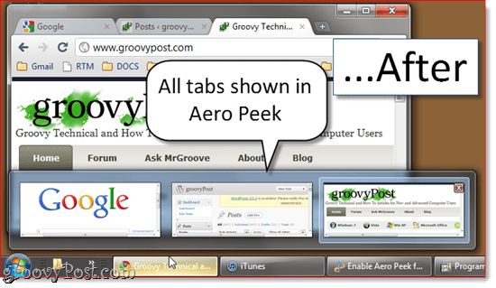 Aktifkan Aero Peek di Semua Tab Google Chrome