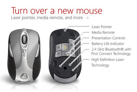 tombol presentasi penunjuk pointer laser microsoft mouse nirkabel