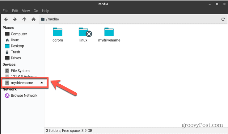 disk terpasang linux