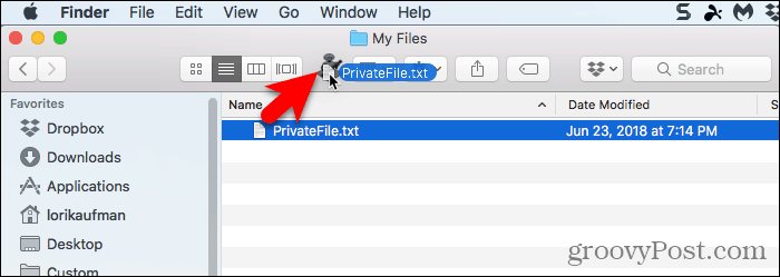 Seret file ke aplikasi Secure Erase