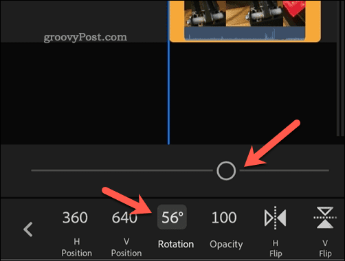 Mengubah rotasi video di Adobe Premiere Rush