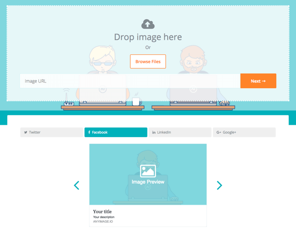 Gunakan AnyImage untuk menyesuaikan grafik apa yang ditampilkan di sosial.