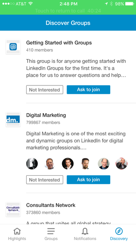 Linkedin grup temukan aplikasi