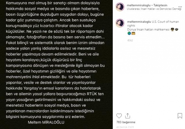 Aktris Meltem Miraloğlu, jangan menyangkal berita yang bercerai!