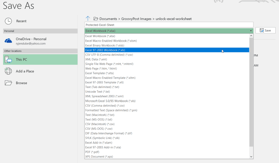 simpan file ke versi excel yang lebih lama