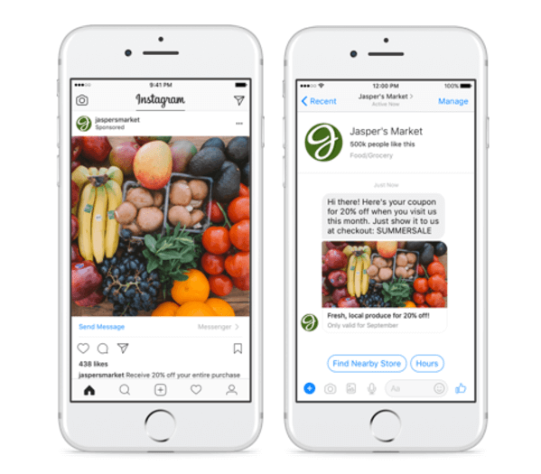 Facebook memperluas iklan klik ke Messenger ke Instagram.