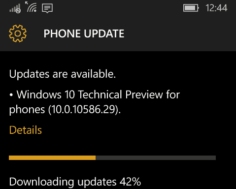 Windows 10 Mobile Build 10586.29 Kembali untuk Windows Phone