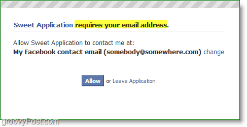 Tangkapan layar spam email Facebook - membutuhkan alamat email Anda
