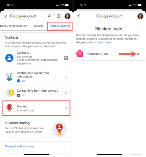 Buka blokir pengguna di Google Drive di seluler