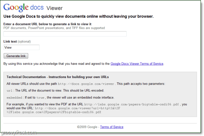 Gunakan Google Docs Viewer untuk Membuka dan Melihat Sebagian Besar Dokumen Daring