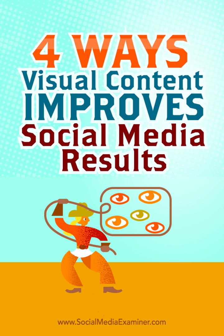 Tip tentang empat cara Anda dapat meningkatkan hasil media sosial Anda dengan konten visual.