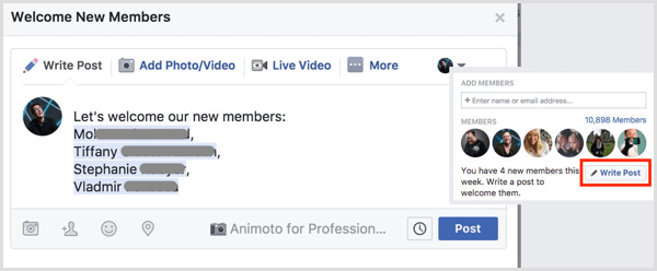 Grup Facebook menyambut anggota baru