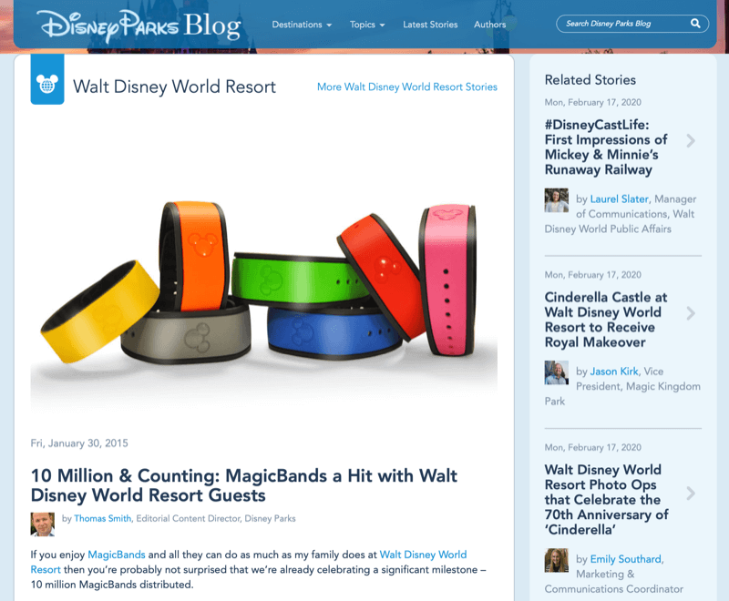Artikel Disney MagicBand dari blog Disney