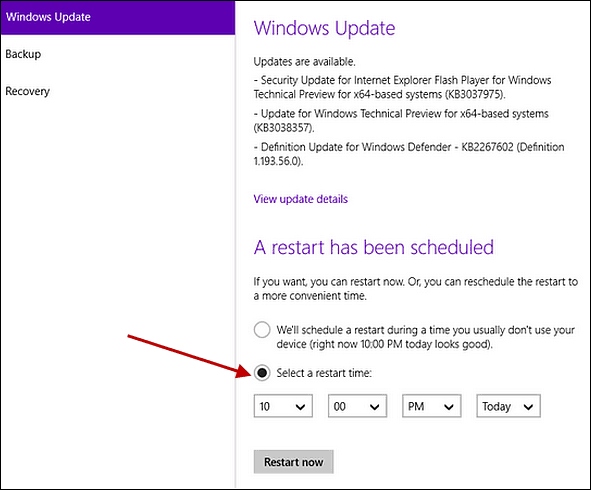 Jadwalkan Pembaruan Pembaruan Windows di Windows 10