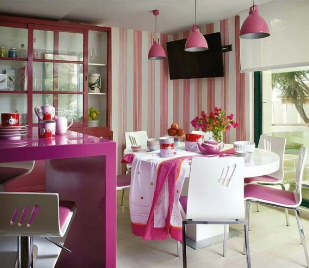 Rekomendasi dekorasi dapur pink modern