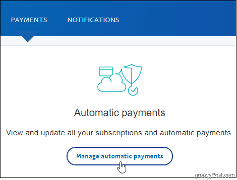 PayPal Klik Kelola Pembayaran Otomatis