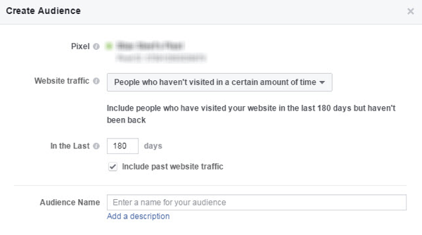Gunakan custom audience Facebook untuk membuat kampanye winback untuk pelanggan / pengunjung yang tidak aktif.